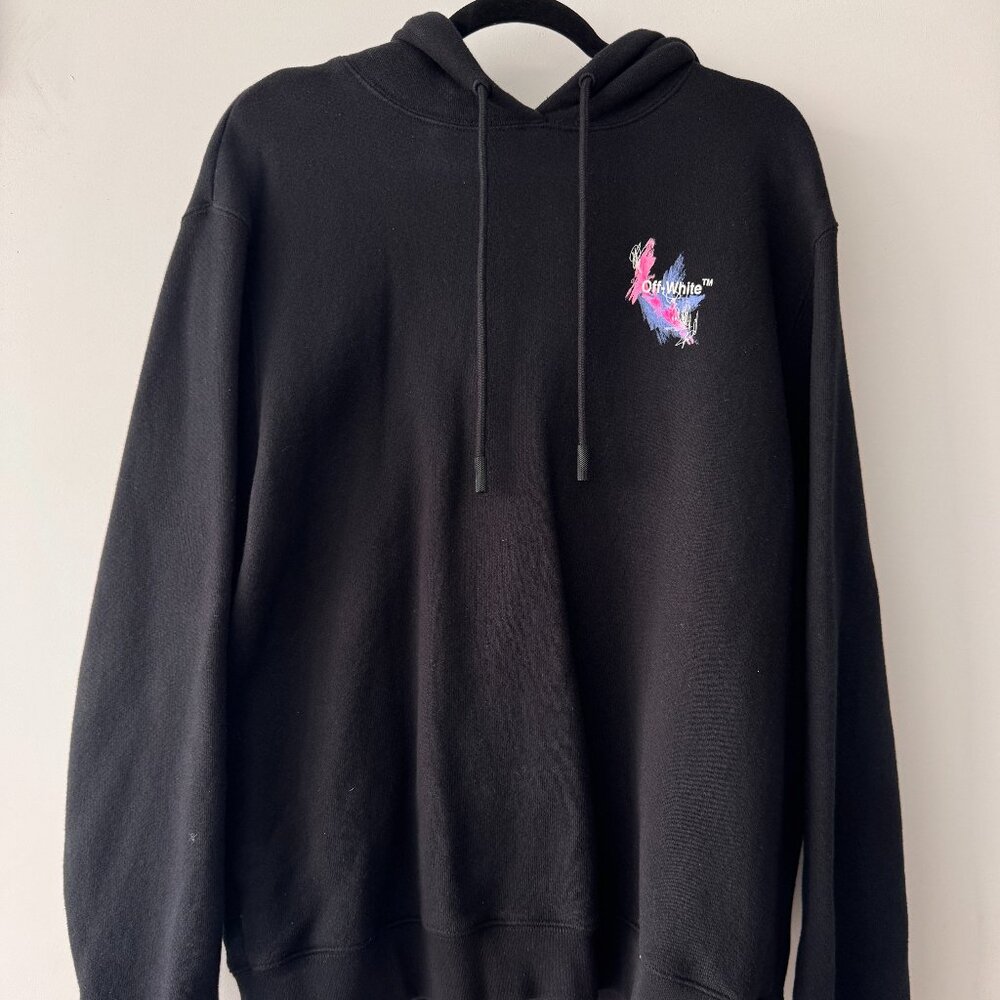 Off-White Women's Hotchpotch Painterly Arrow Hoodie, Size M, Black